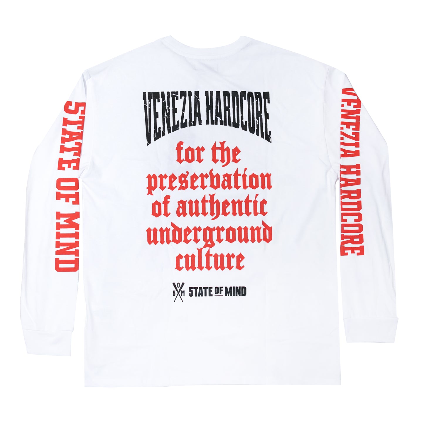 "5OM X VENEZIA HARDCORE" LS T-Shirt White