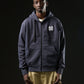 "MONOGRAM" Hoodie Zip Dark Grey