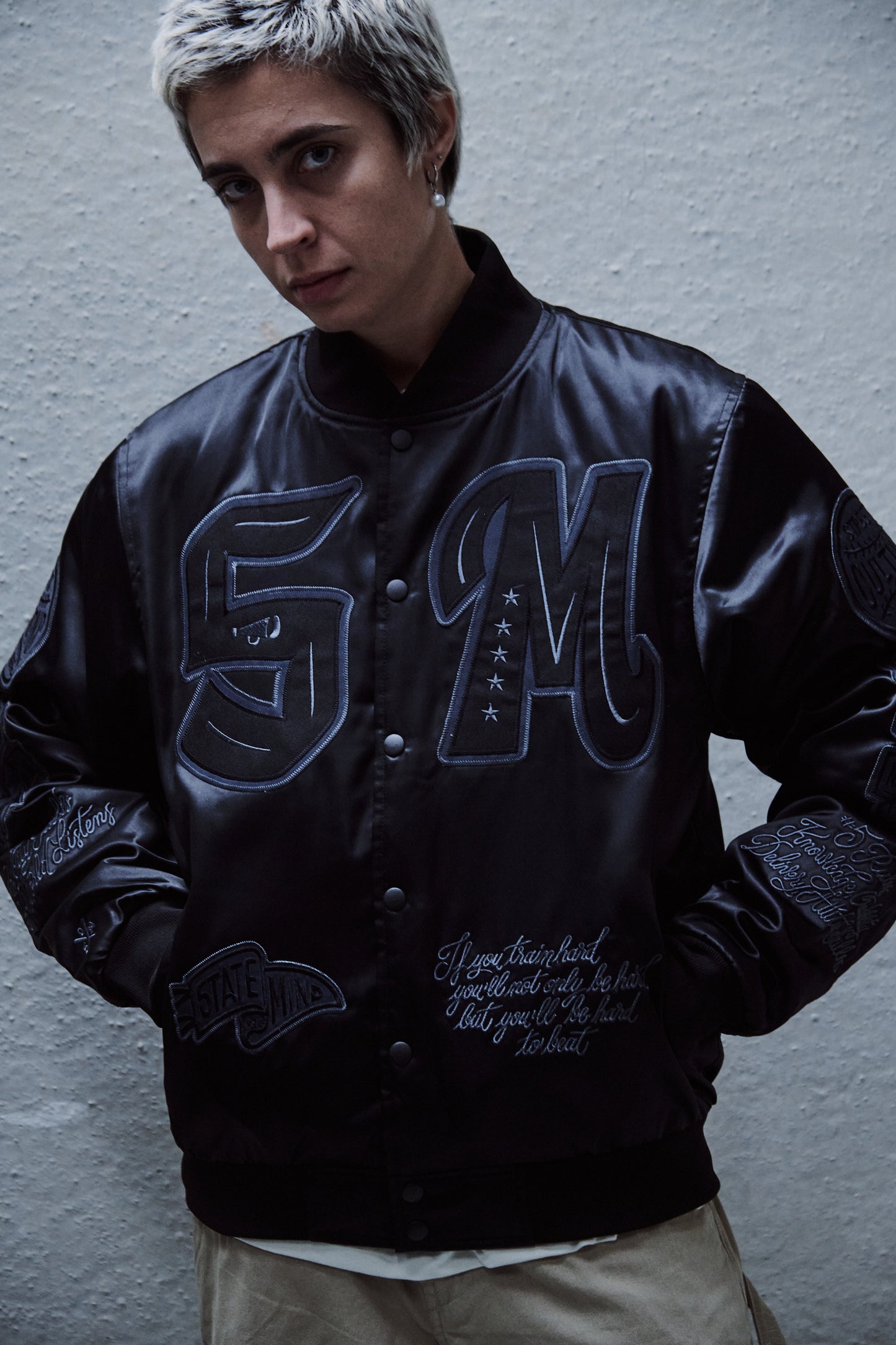 "LONE WOLVES" Bomber Black