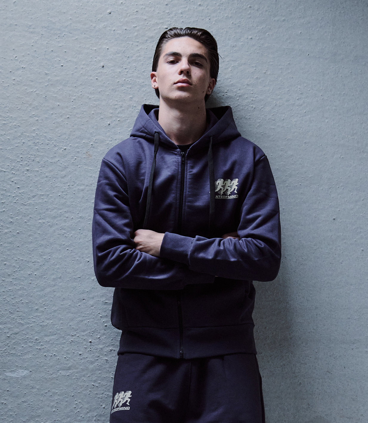 "HOOD RUNNERS" Hoodie Zip Dark Grey