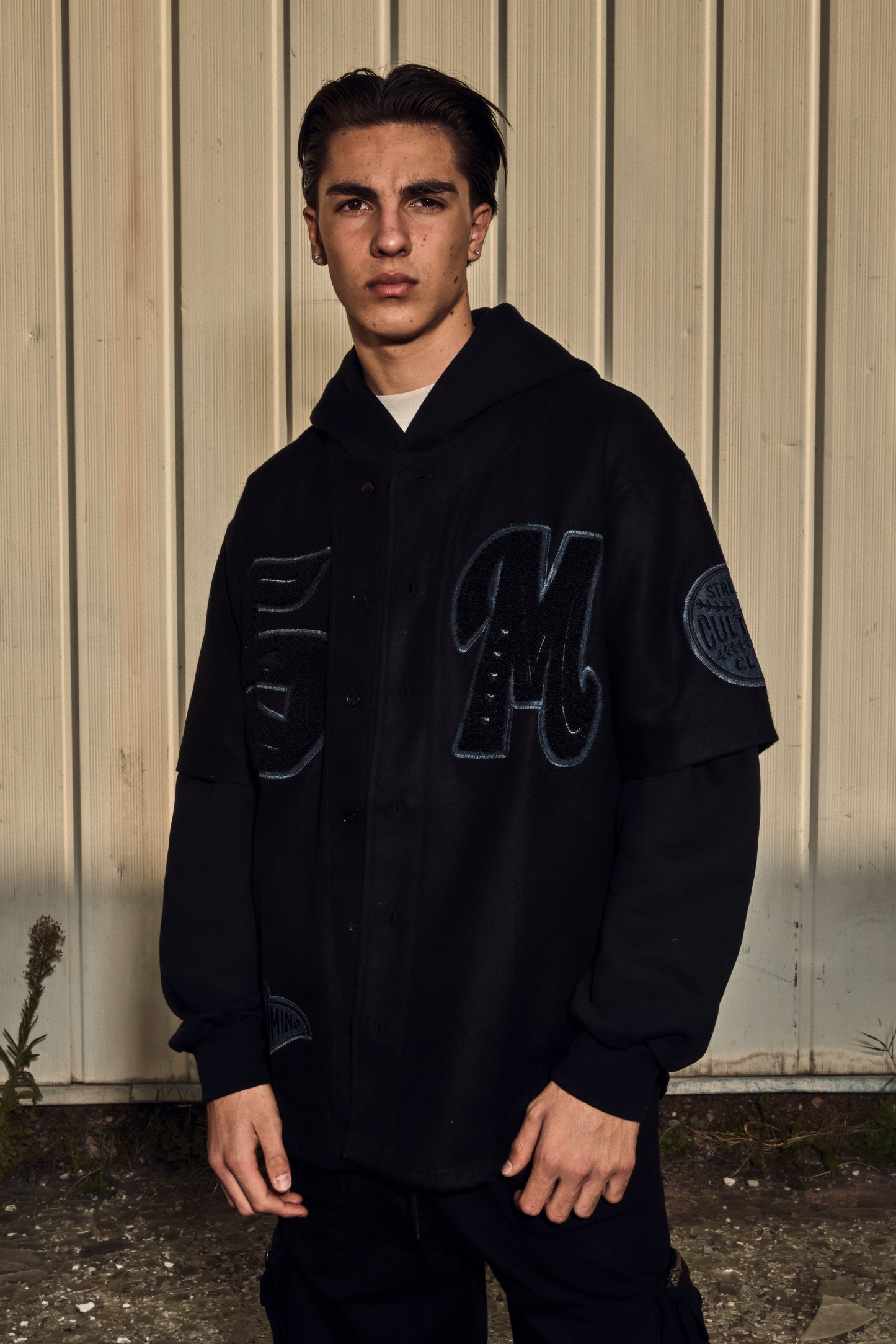 "LONE WOLVES" Baseball Jersey Black