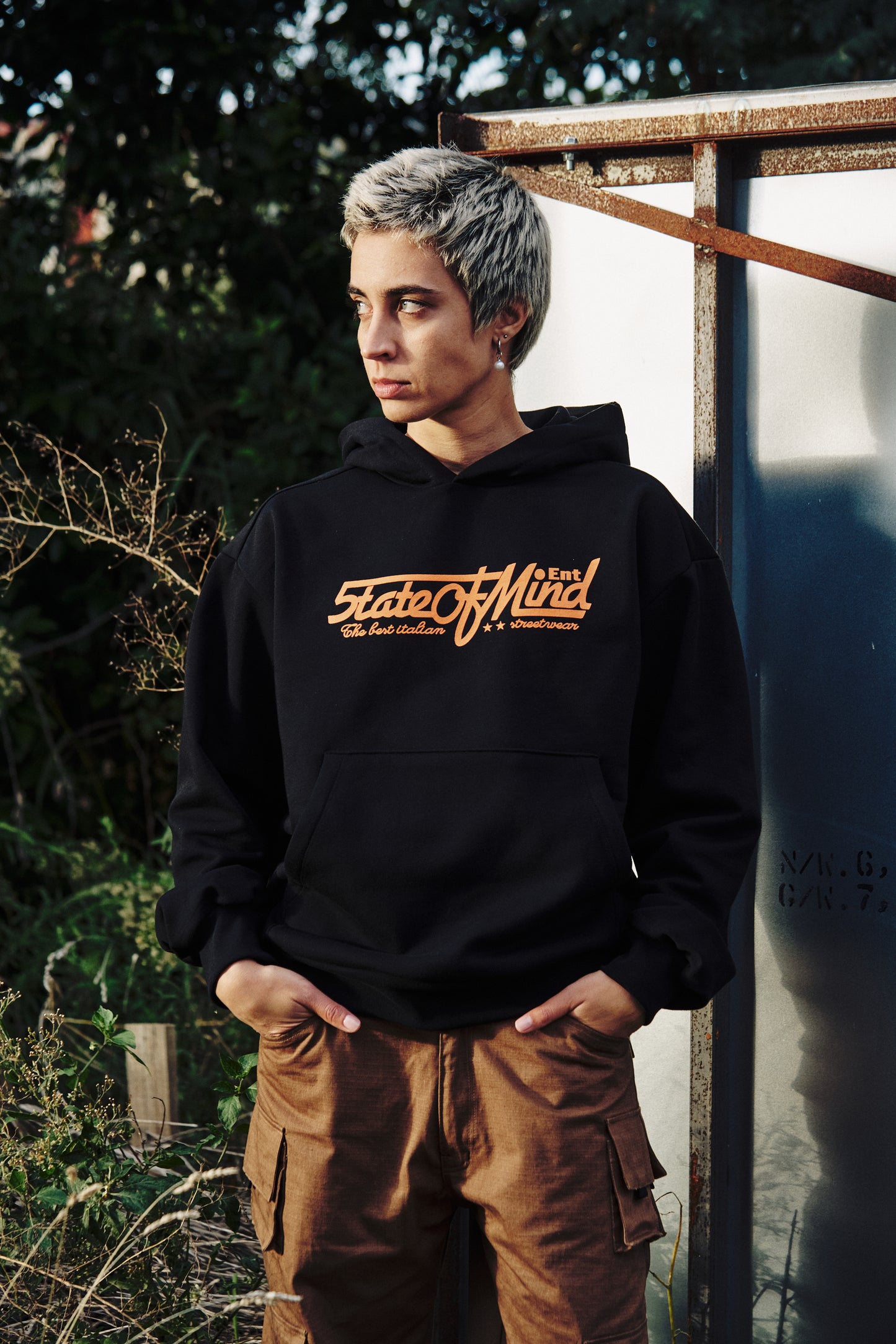 "5OM ENT." Hoodie Black