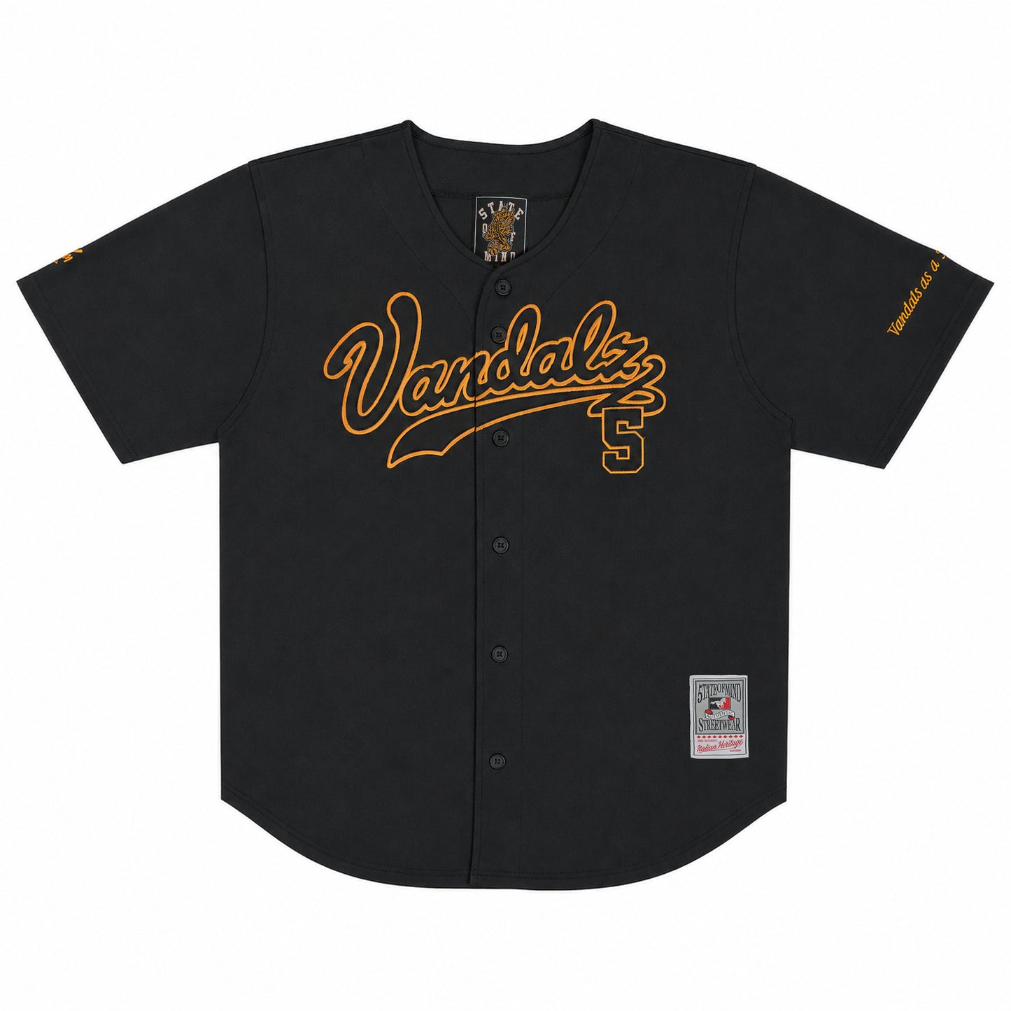 "VANDALZ" Baseball Shirt Black
