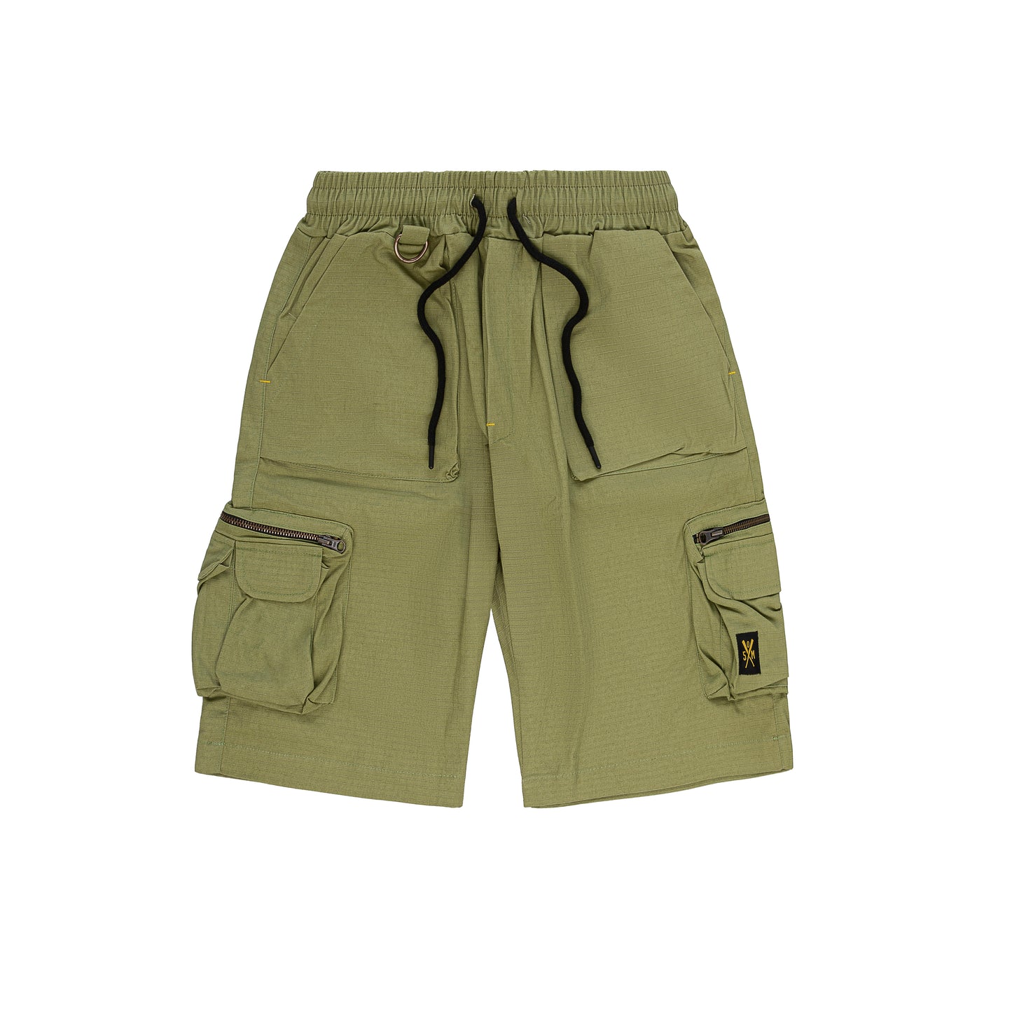 "RETROFUTURE" black cargo shorts