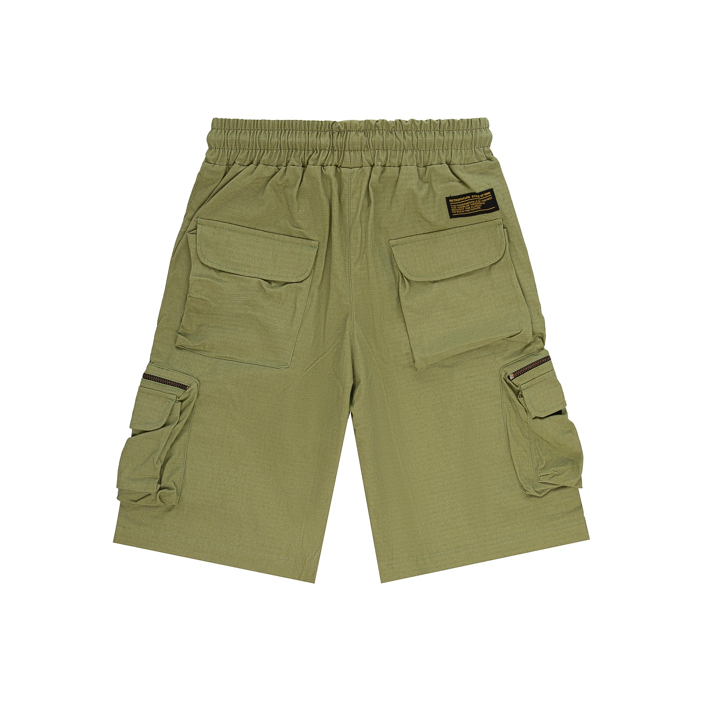 "RETROFUTURE" black cargo shorts