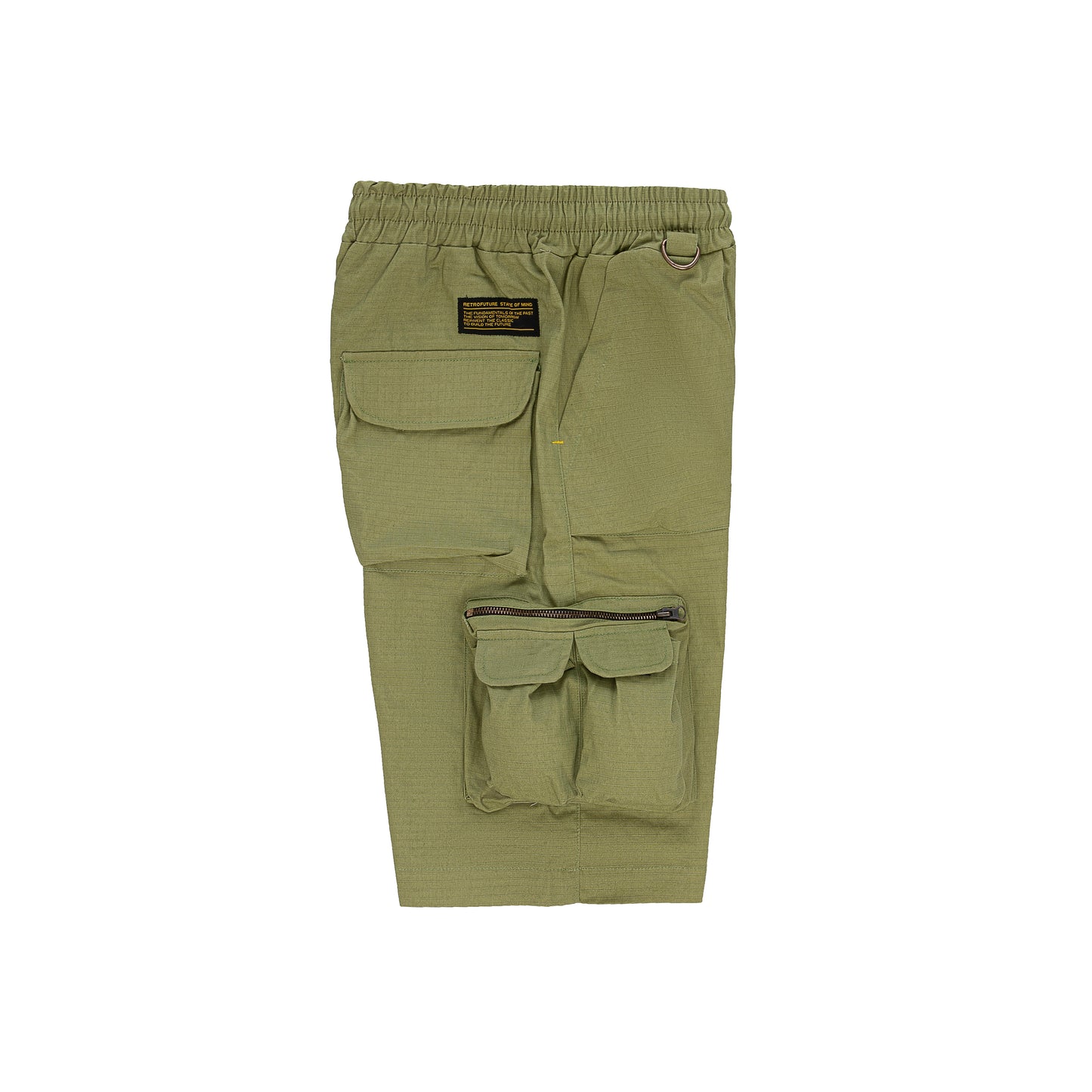 "RETROFUTURE" black cargo shorts