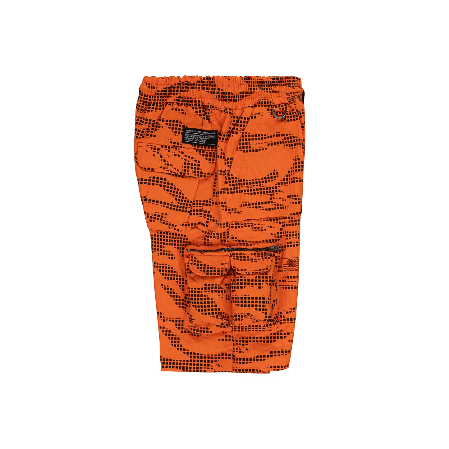"RETROFUTURE" black cargo shorts
