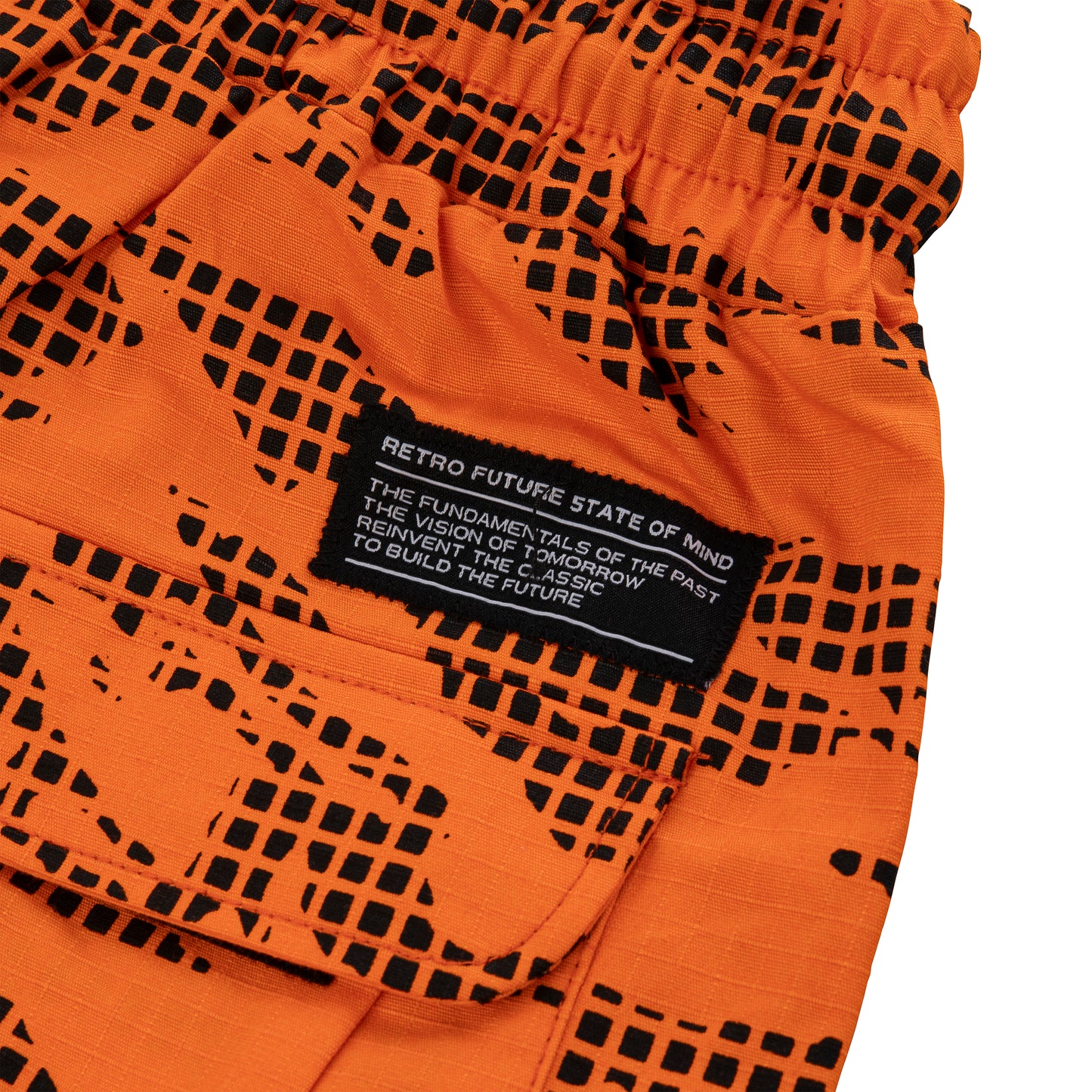 "RETROFUTURE" black cargo shorts