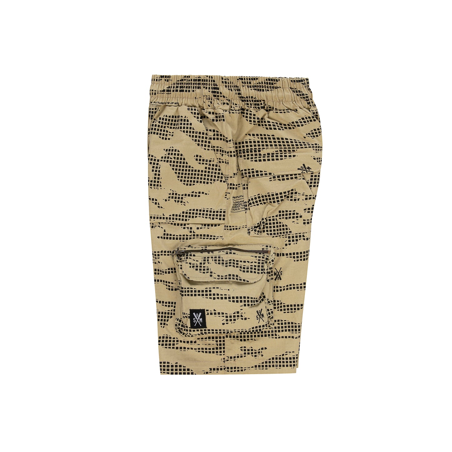 "RETROFUTURE" black cargo shorts