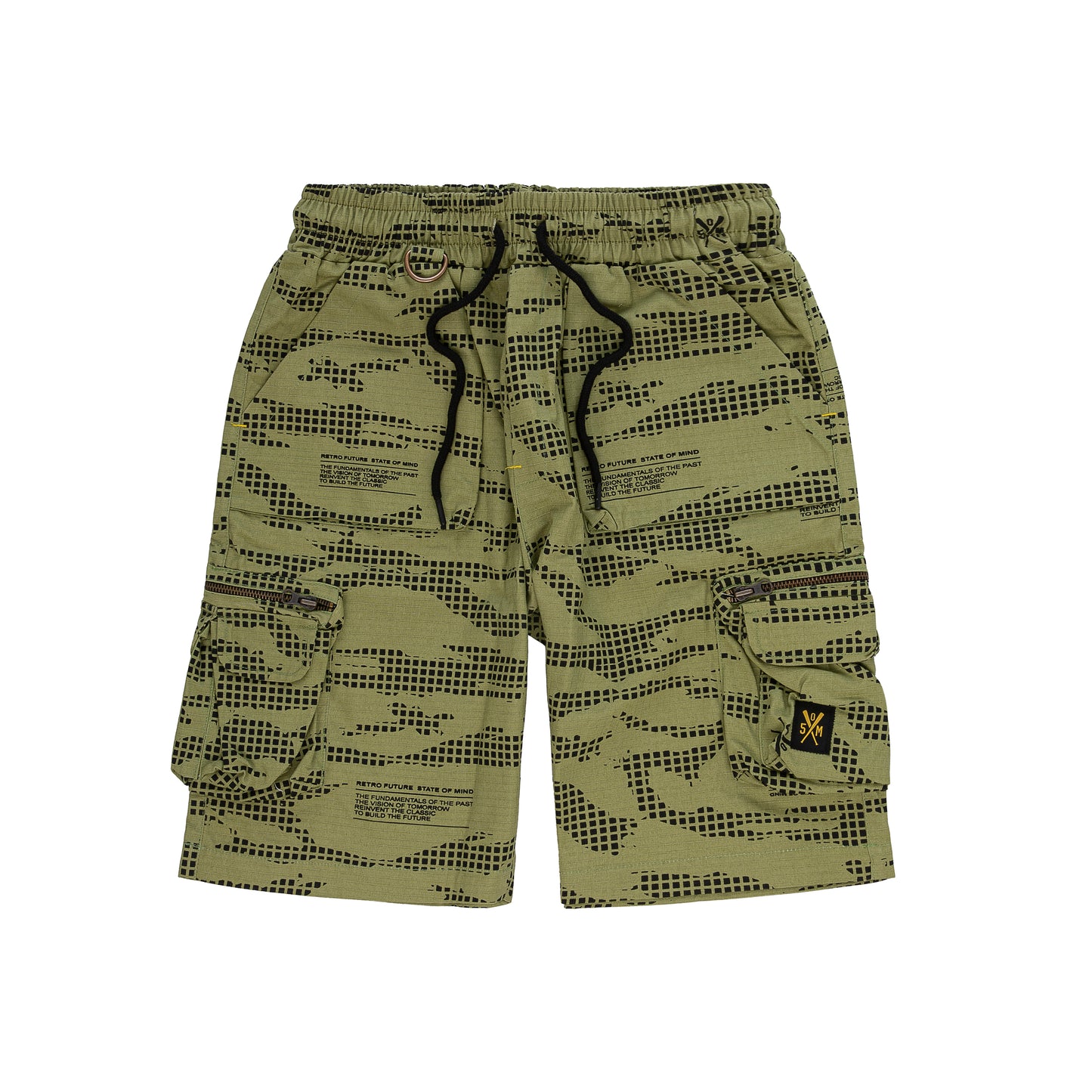 "RETROFUTURE CARGO" Ripstop Cargo Short Green Camo