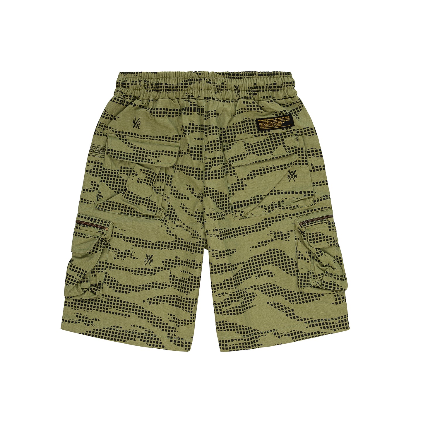 "RETROFUTURE CARGO" Ripstop Cargo Short Green Camo