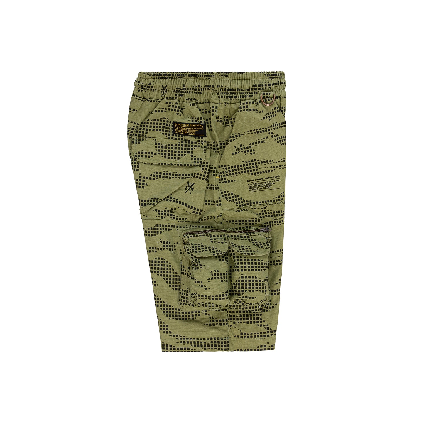 "RETROFUTURE CARGO" Ripstop Cargo Short Green Camo
