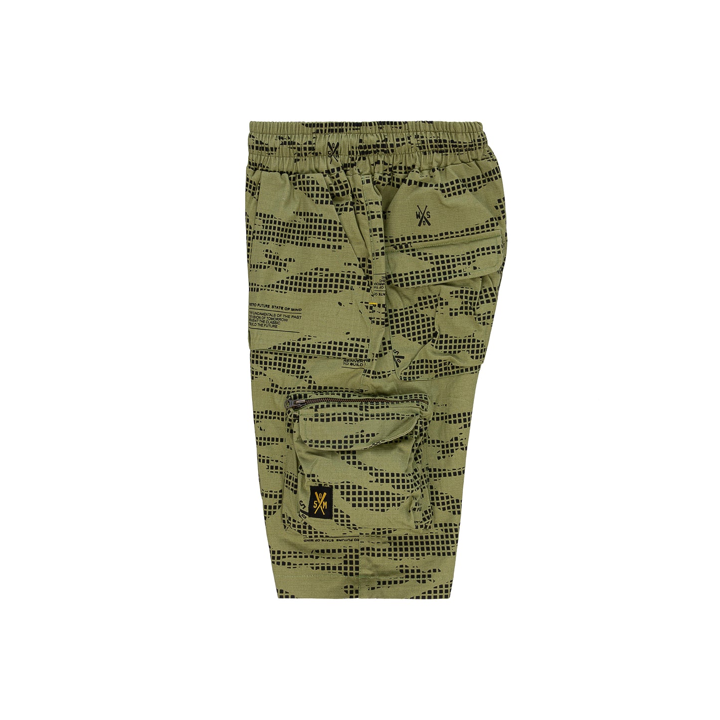 "RETROFUTURE CARGO" Ripstop Cargo Short Green Camo