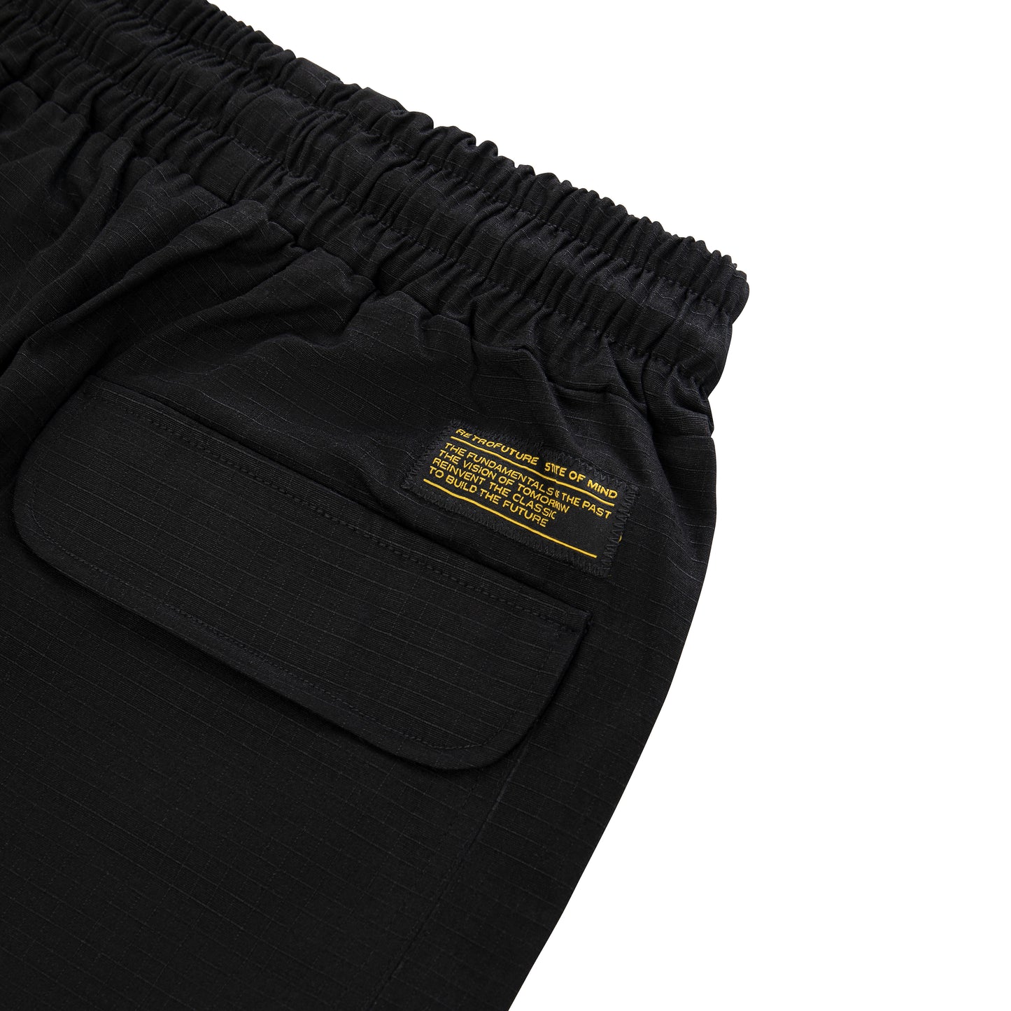 "RETROFUTURE CARGO" Ripstop Cargo Short Schwarz