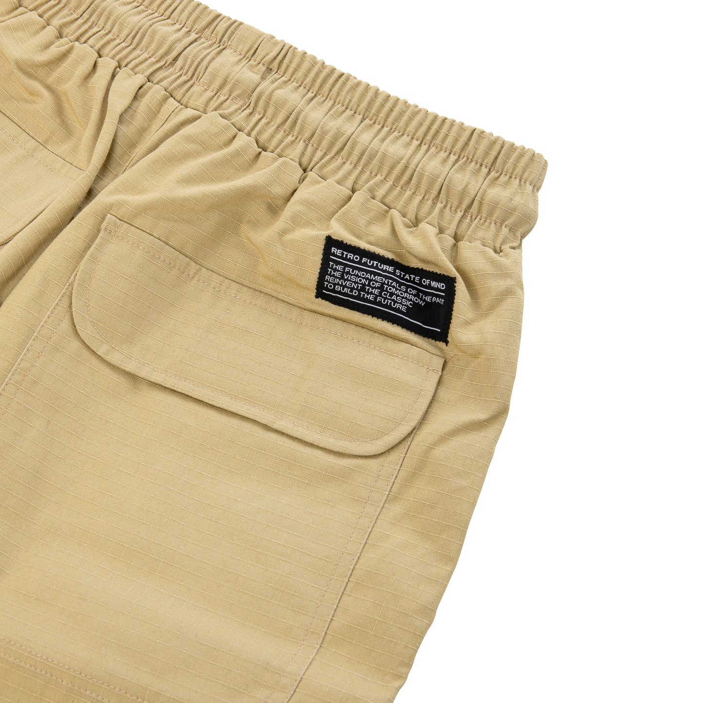 "RETROFUTURE" black cargo shorts