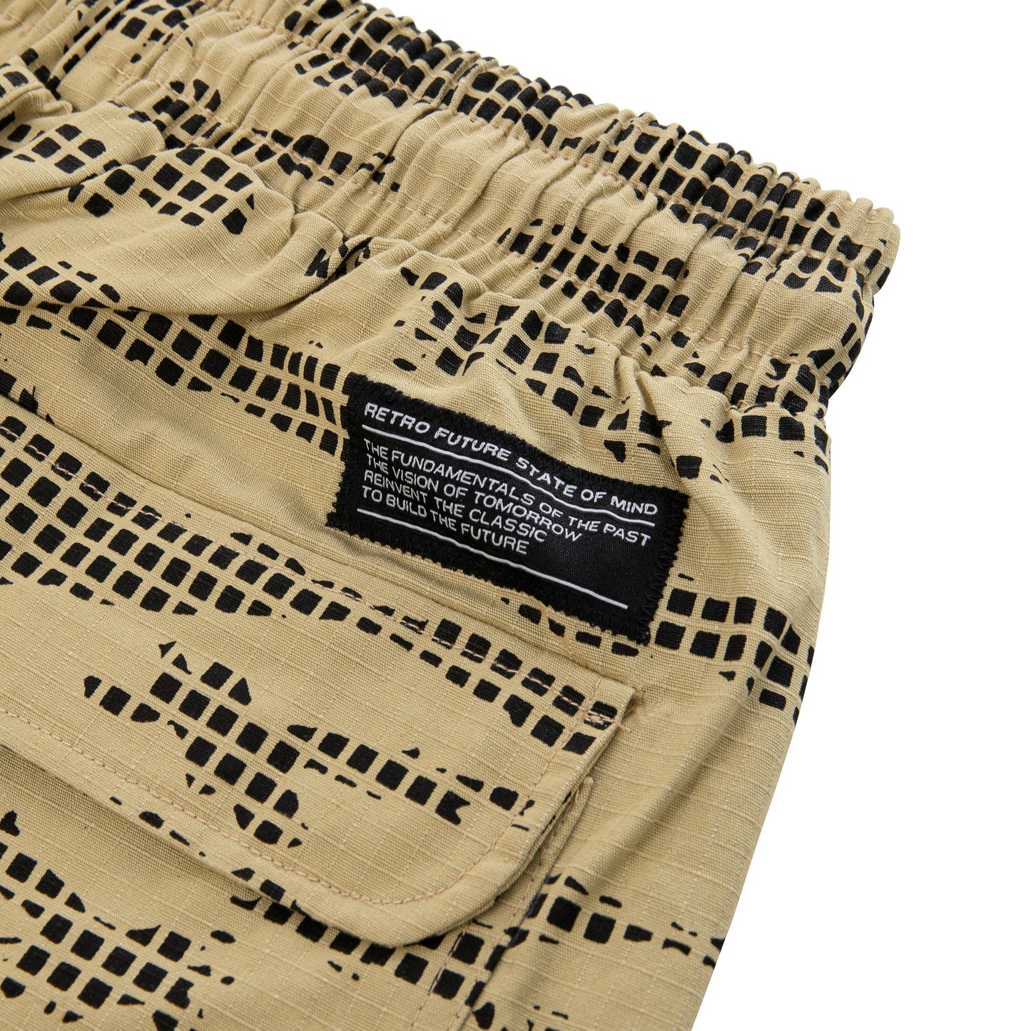 "RETROFUTURE" black cargo shorts