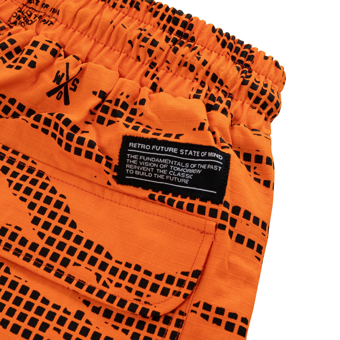 "RETROFUTURE" black cargo shorts