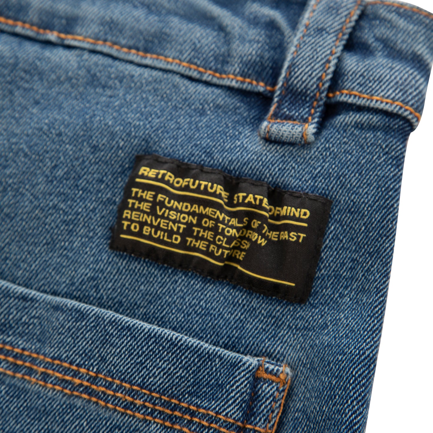 "RETROFUTURE" Worker Short Denim Scuro