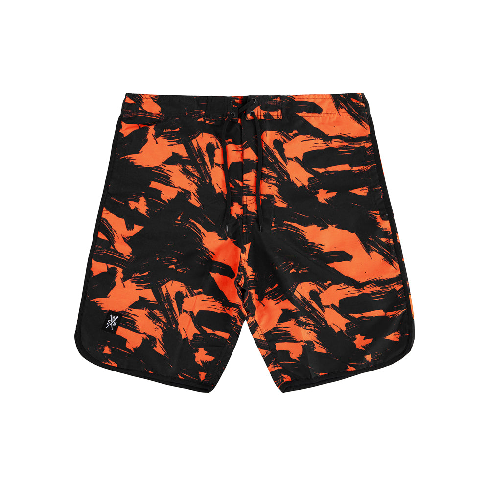 " RETROFUTURE BASIC " Surf Long Shorts Orange Camo