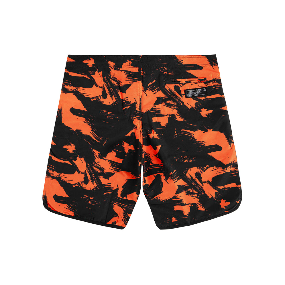 " RETROFUTURE BASIC " Surf Long Shorts Orange Camo