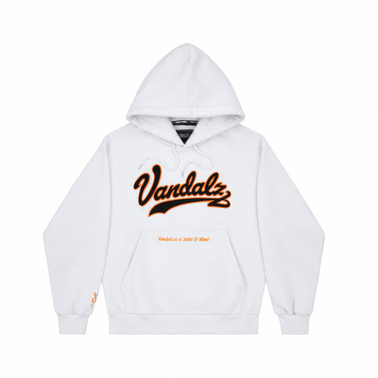 "VANDALZ COLLEGE" Hoodie White