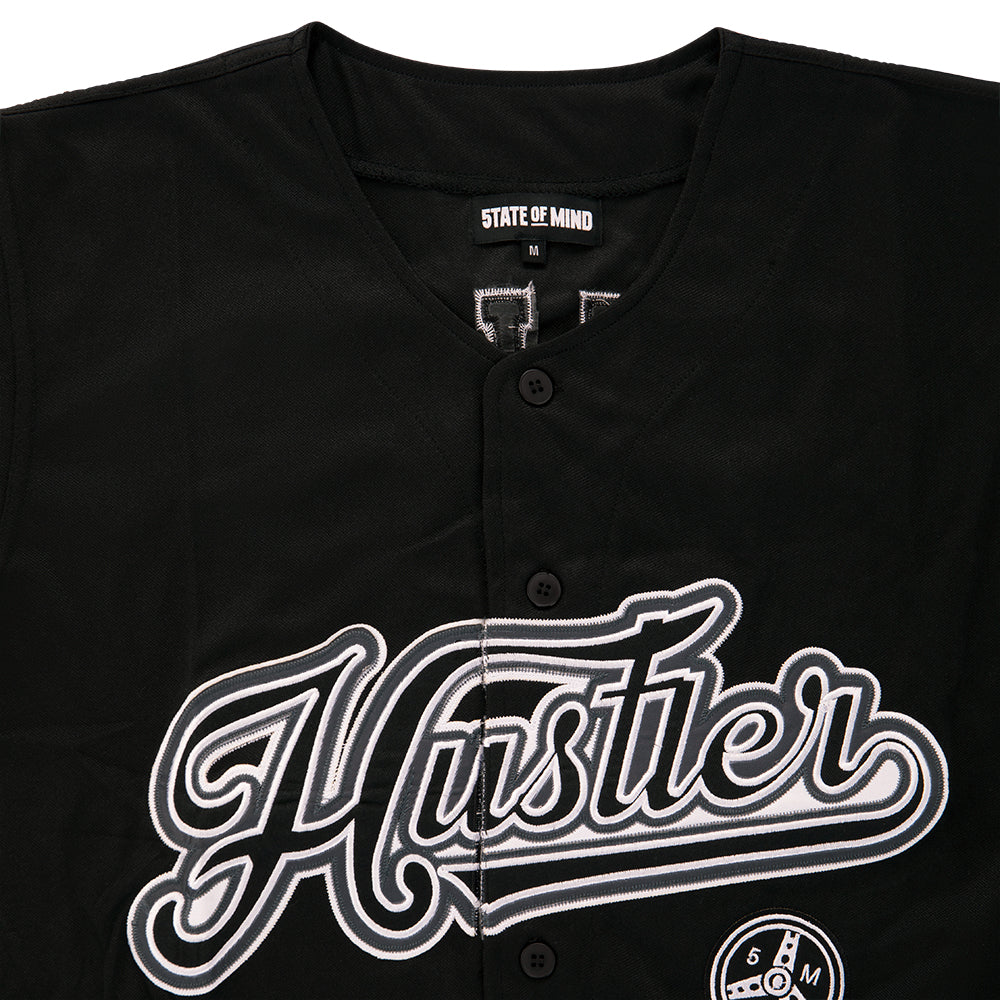 "HUSTLER FAST PRO" by Guè Baseball Jersey Black