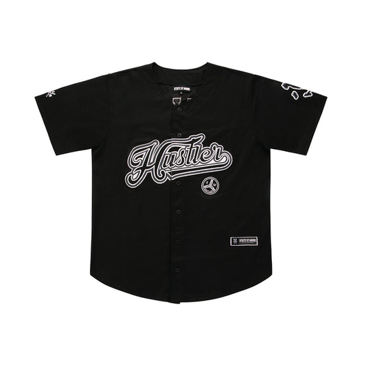 "HUSTLER FAST PRO" by Guè Baseball Jersey Black