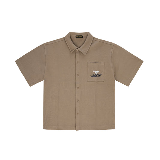 "CAR RENTAL" Waffle Shirt Sand