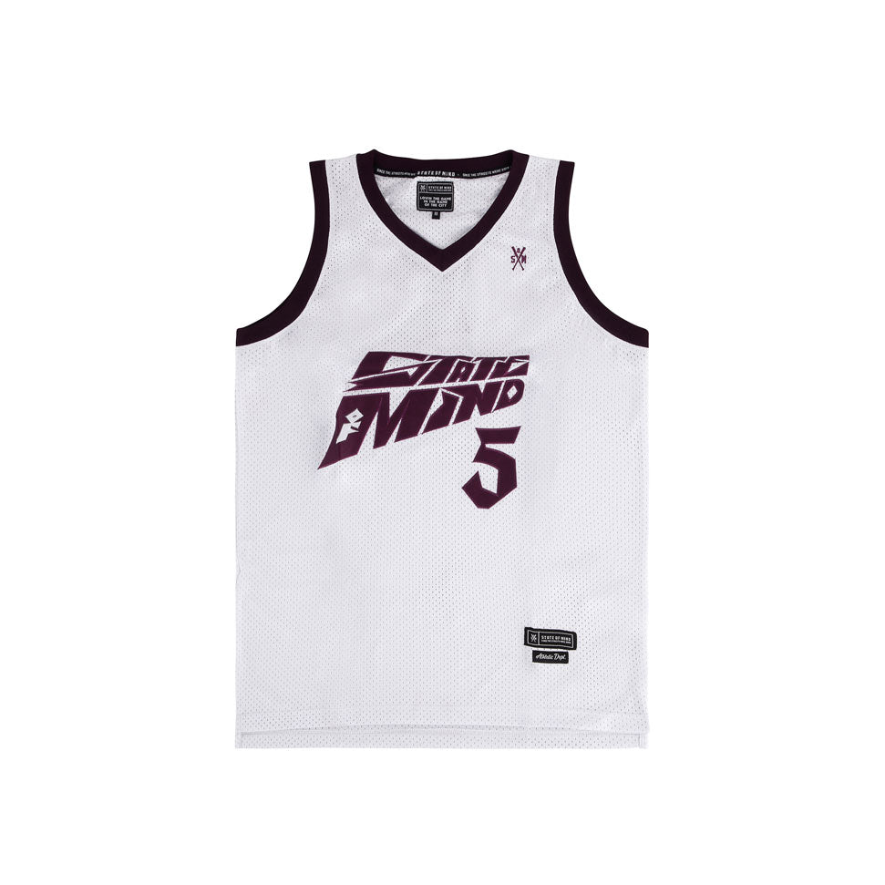 " 5OM BALLER " Basket Jersey White