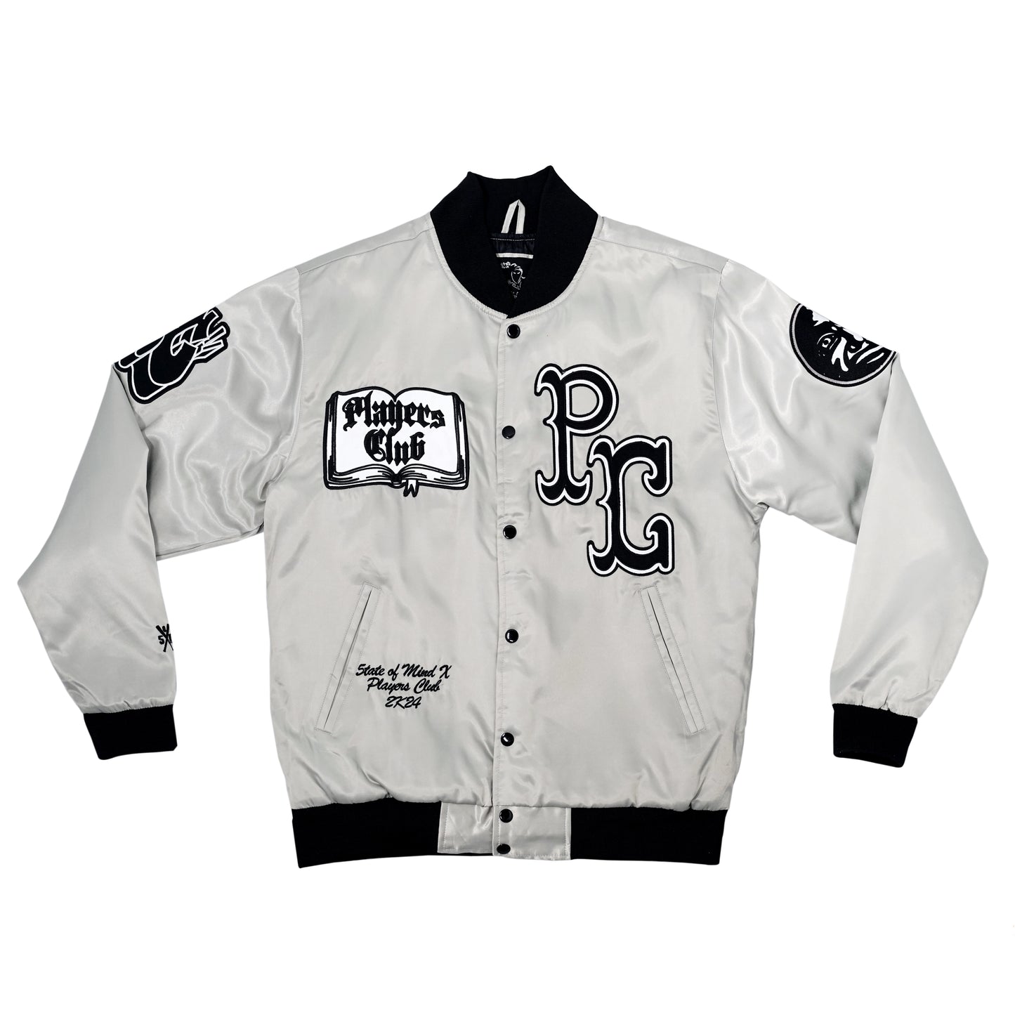 "5OM x Players Club" Bomber Jacket Silver