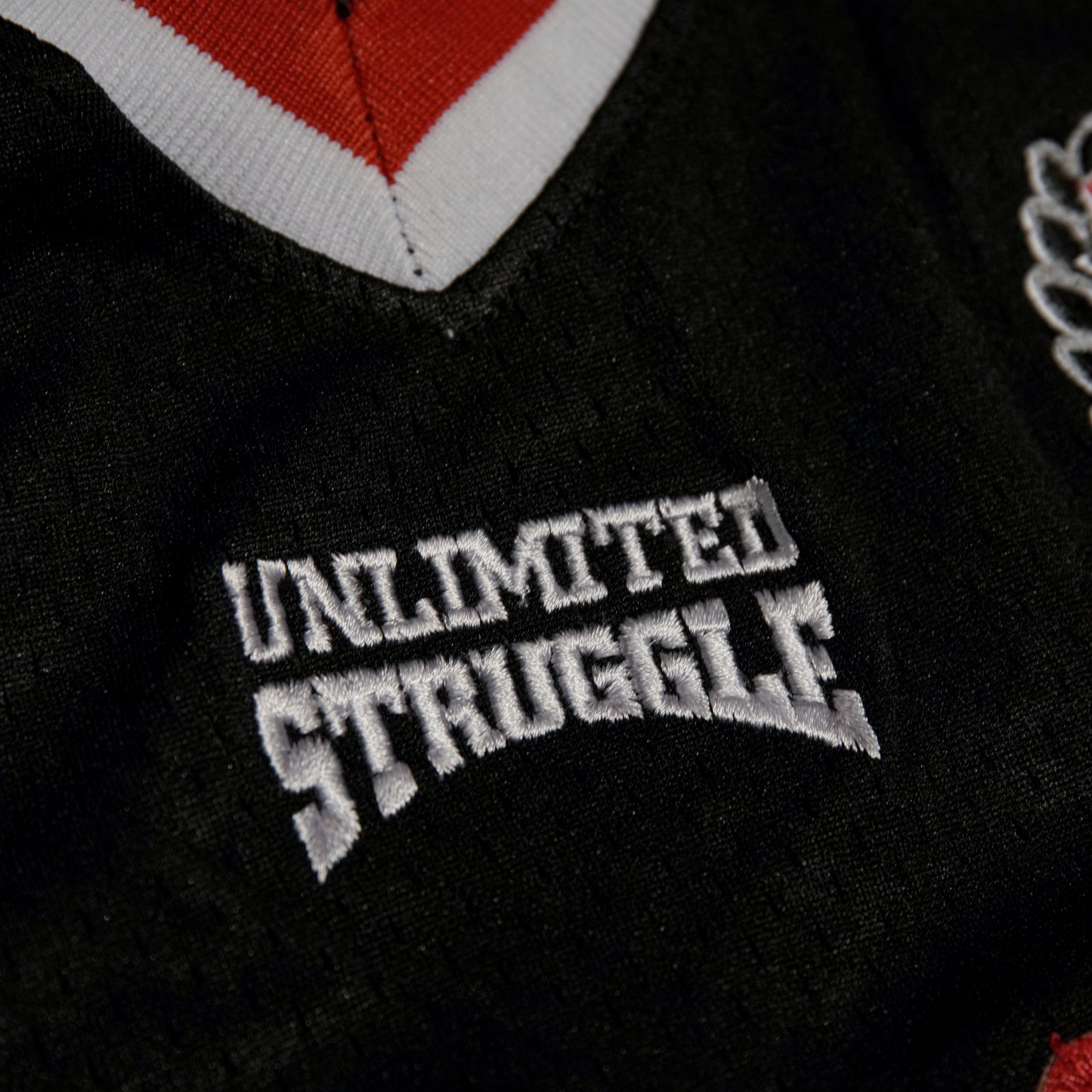 " 5OM x UNLIMITED STRUGGLE " Numbered Football Jersey Black