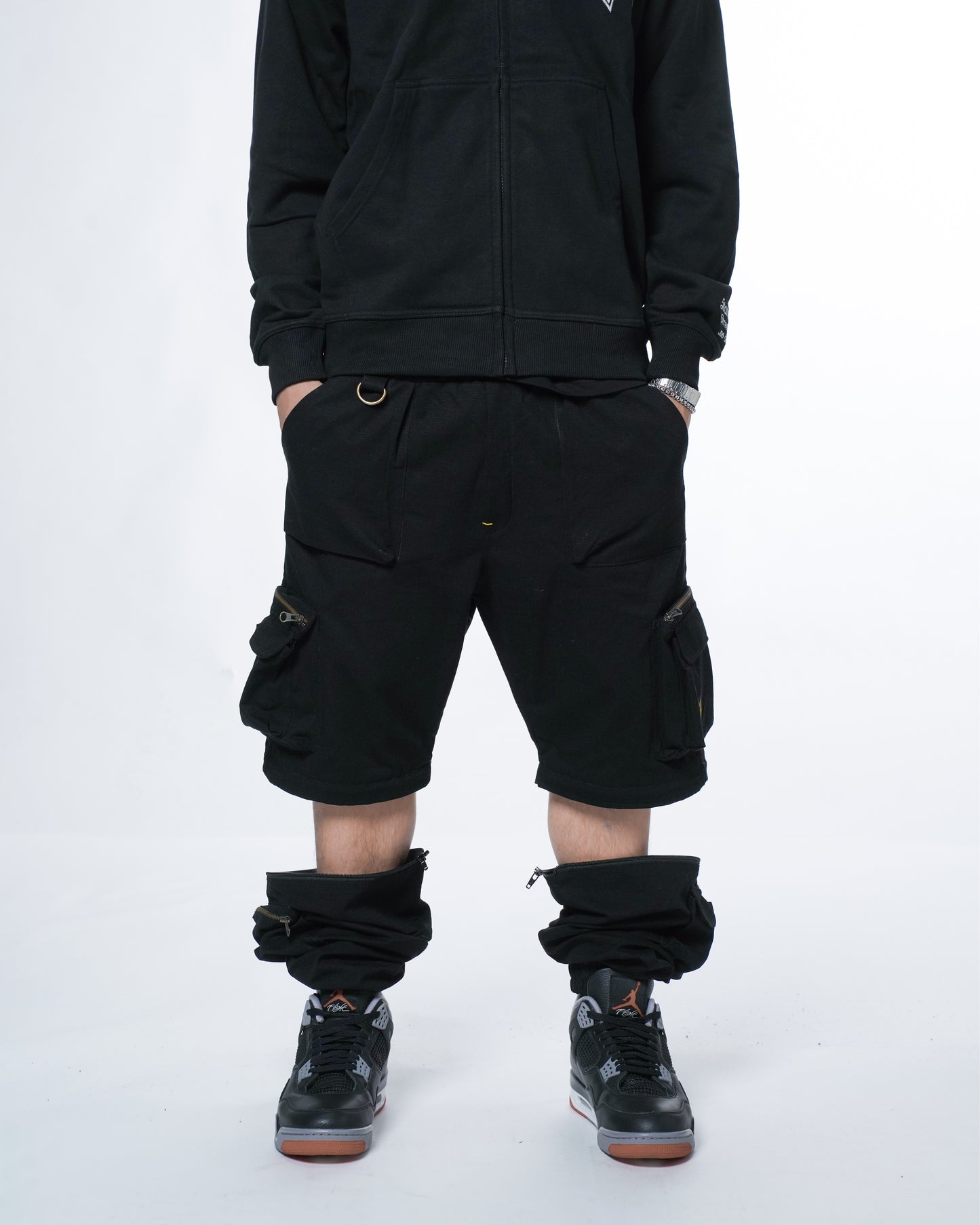 " RETROFUTURE CARGO " Modulable Cargo Jogger Black