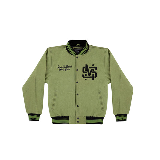 " MONOGRAM " Varsity Jacket Military Green