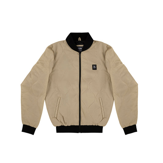 " RETROFUTURE CARGO " Quilted Bomber Sand