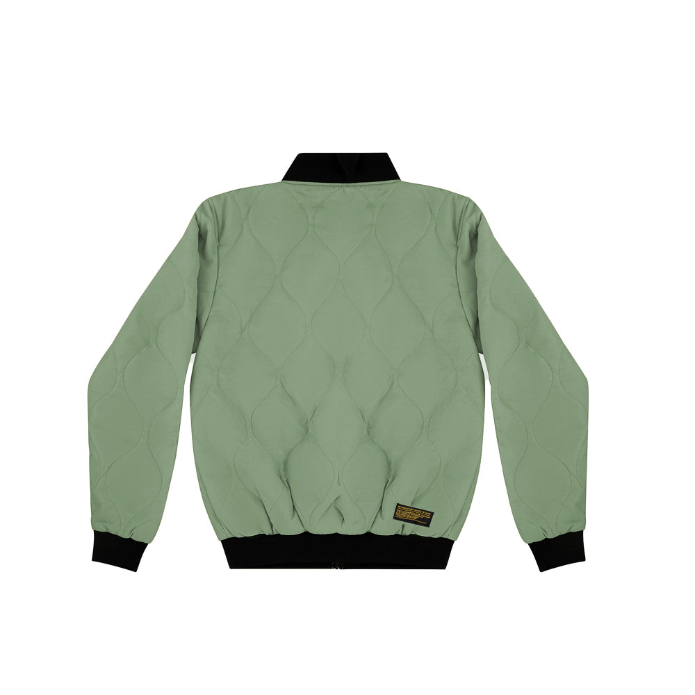 " RETROFUTURE CARGO " Quilted Bomber Military Green