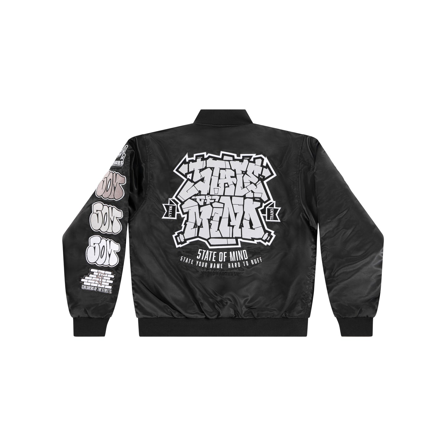 " GRAFFITI " Patch Bomber Jacket Black