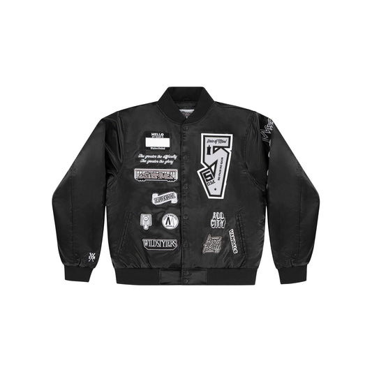 " GRAFFITI " Patch Bomber Jacket Black