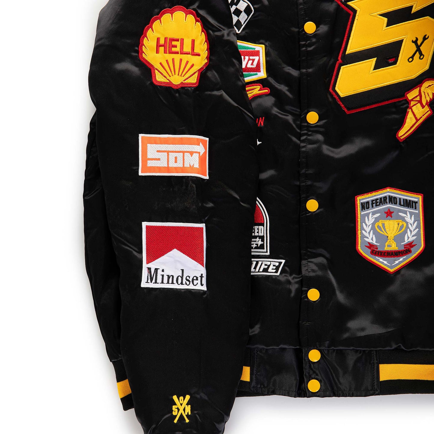 "5OM RACING" Bomber Jacket Black