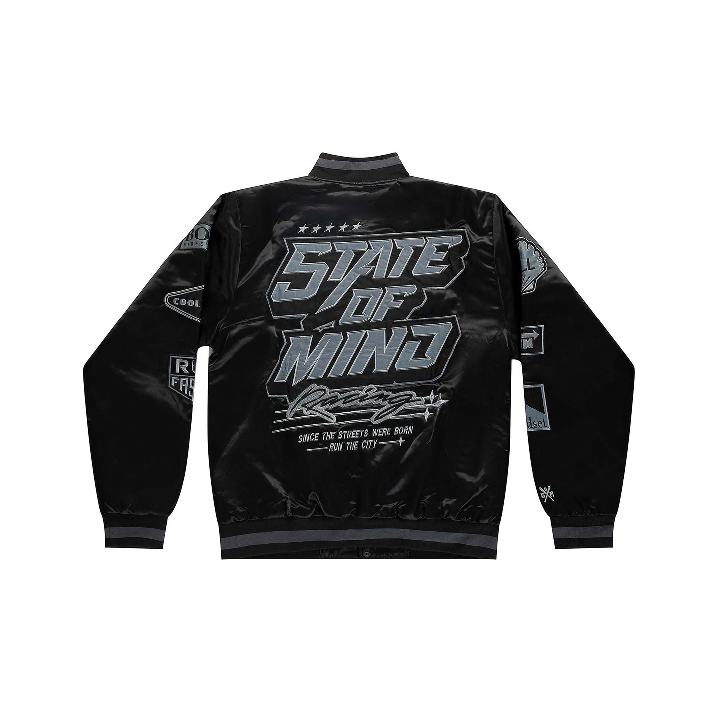 "5OM RACING" Bomber Jacket Black/Grey