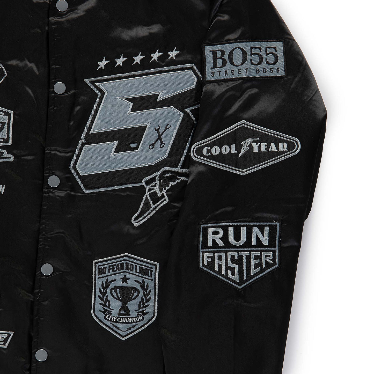 "5OM RACING" Bomber Jacket Black/Grey