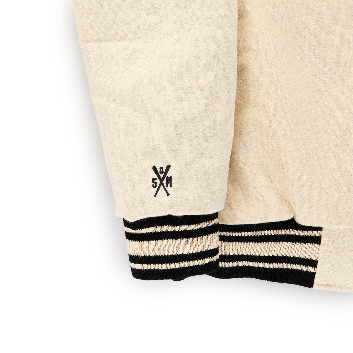 "5OM MONOGRAM" Monogram Varsity Off white