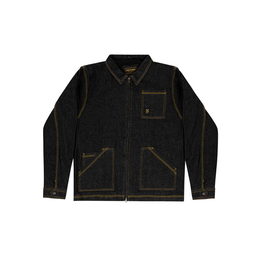"RETROFUTURE" Worker Jacket Denim Sherpa Black