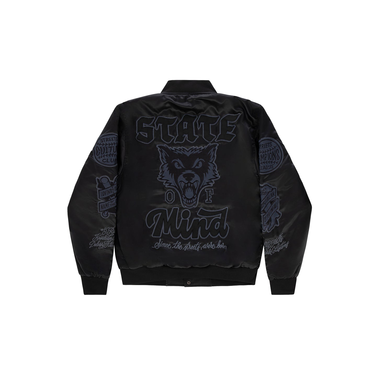 "LONE WOLVES" Bomber Black