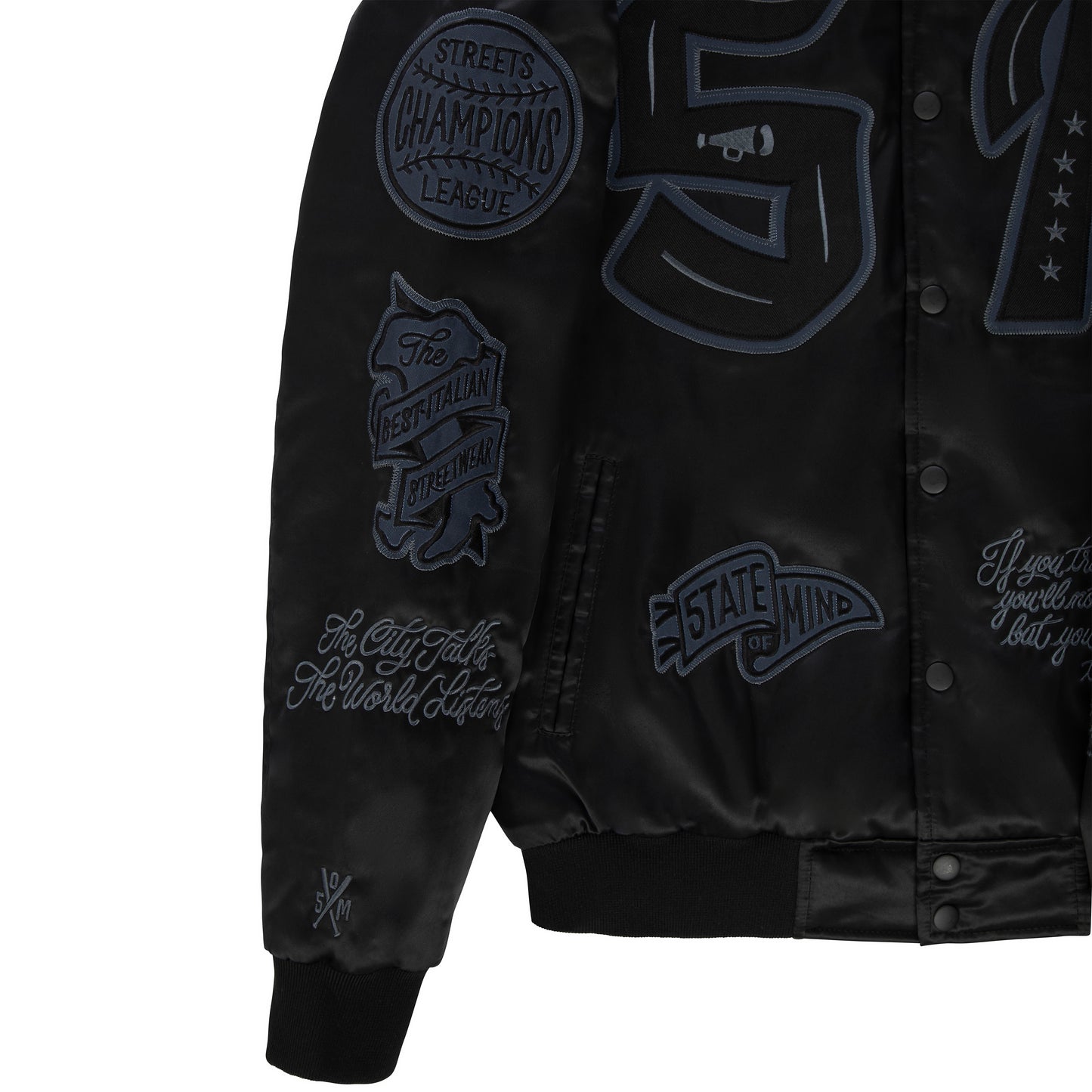 "LONE WOLVES" Bomber Black