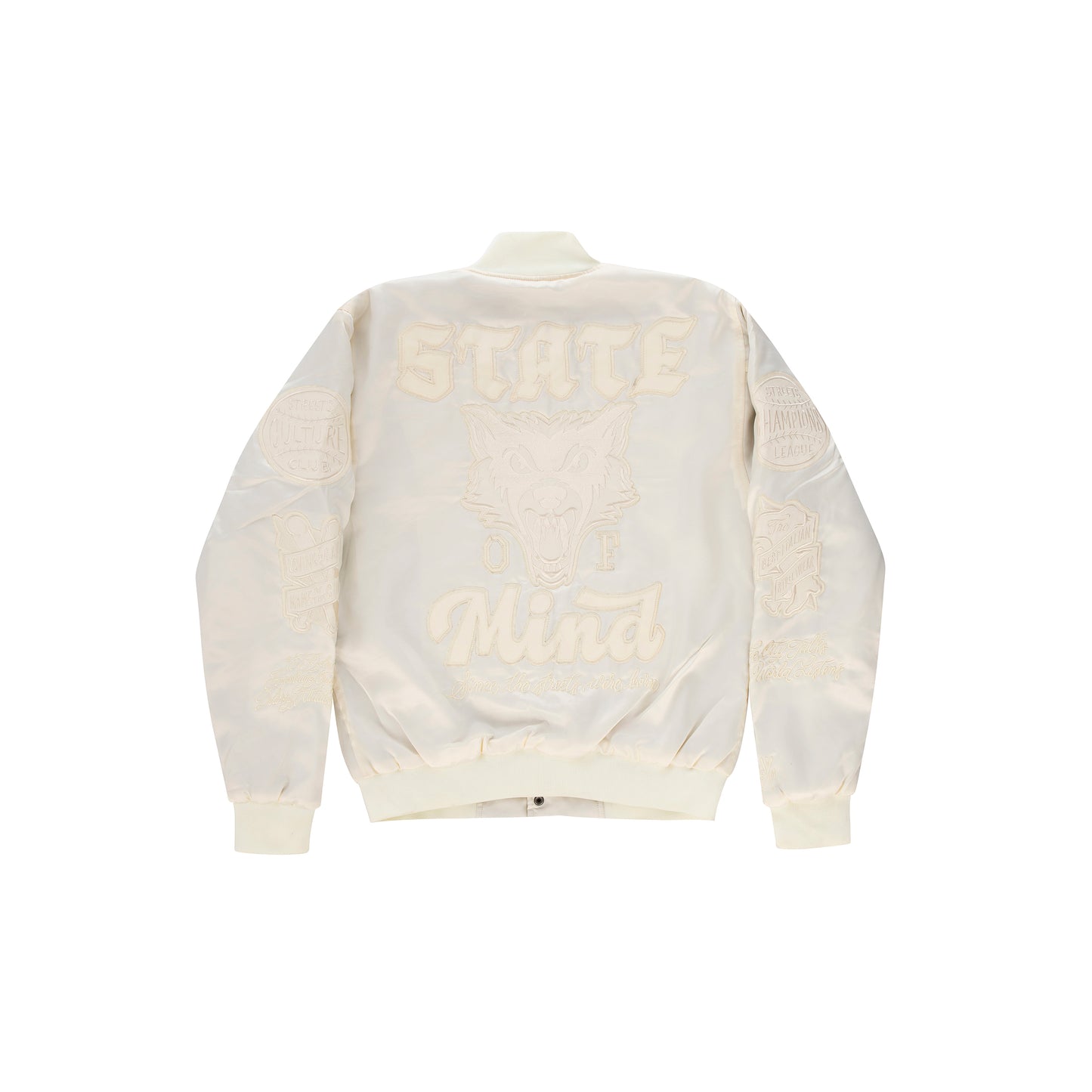 "LONE WOLVES" Bomber White