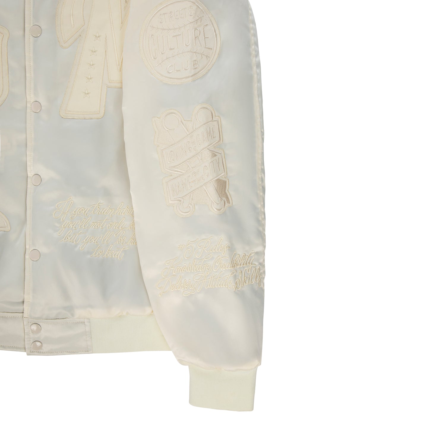 "LONE WOLVES" Bomber White