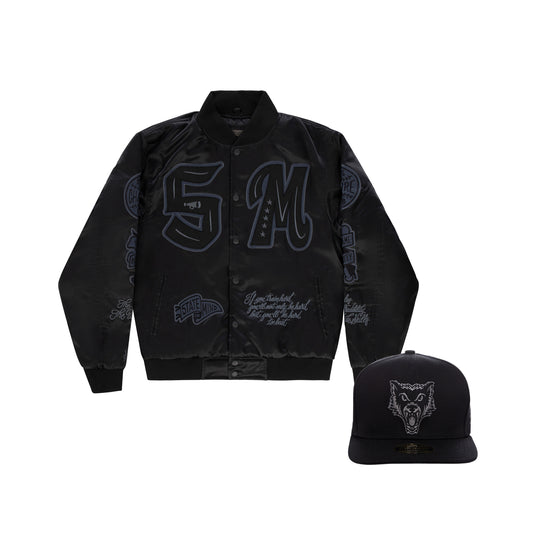 "LONE WOLVES" Bundle / Bomber Black + snapback cap