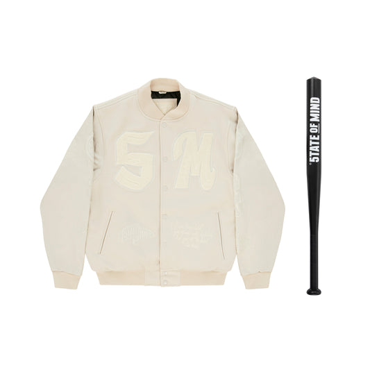 "LONE WOLVES" Bundle / Varsity White + baseball bat