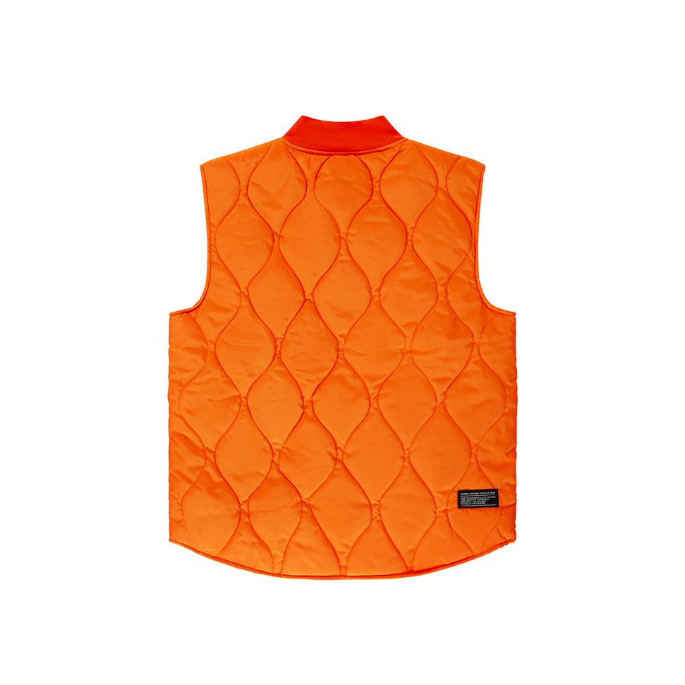 " RETROFUTURE BASIC " Quilted Vest Orange