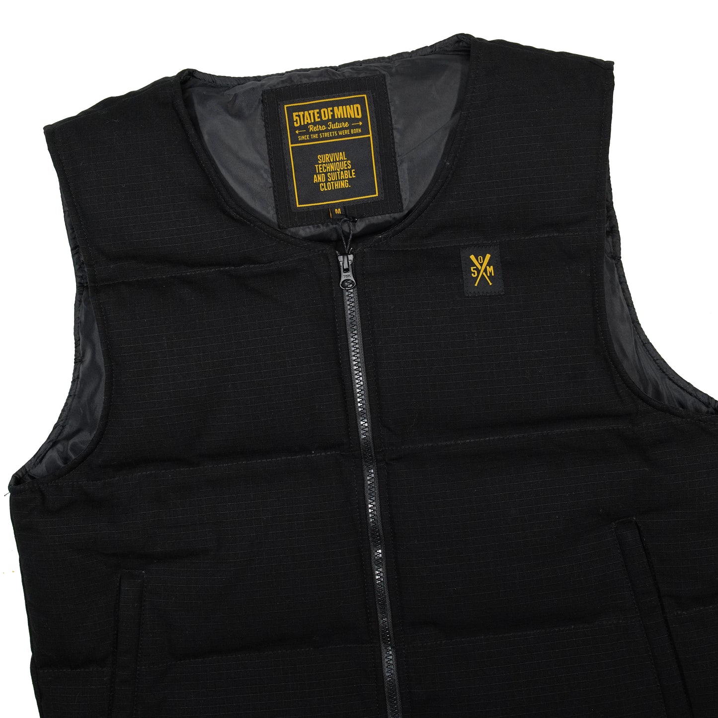 "RETROFUTURE BASIC" RF Puffer Rider Vest Black